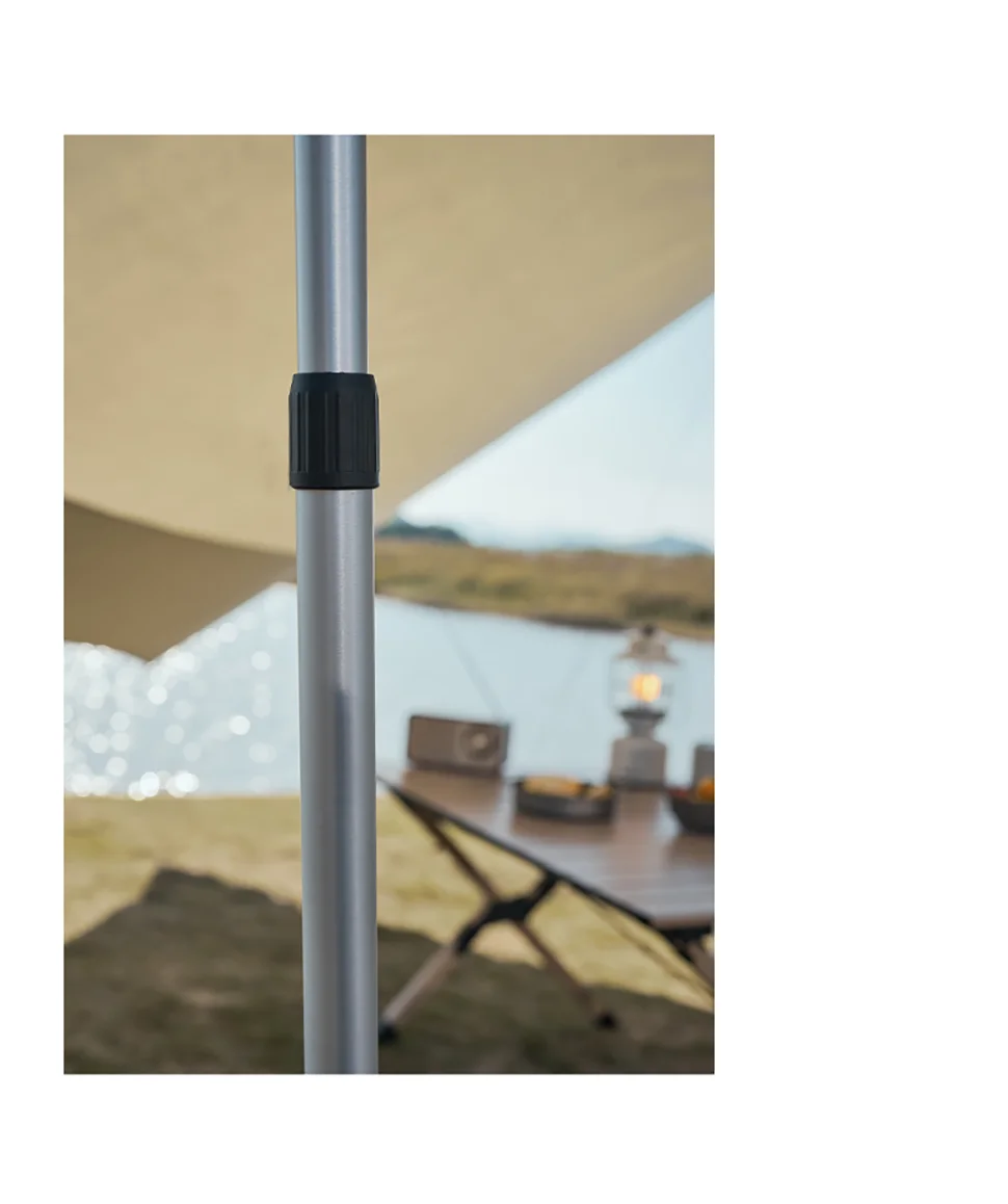 WESTTUNE 2PCS Camping Canopy Pole Aluminum Alloy Telescopic Tent Support Foldable Beach Shelter Awning Pole for Outdoor Beargoods