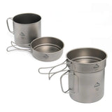 WIDESEA Pure Titanium Ultralight Foldable Camp Pot Set for Outdoor Cooking Lightweight Durable Kitchen Gear for Camping Beargoods