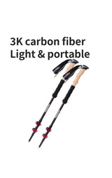 Naturehike Trekking Poles 2pcs Carbon Fiber Collapsible Telescopic Sticks Lightweight Walking Hiking Stick Climbing Stick Beargoods