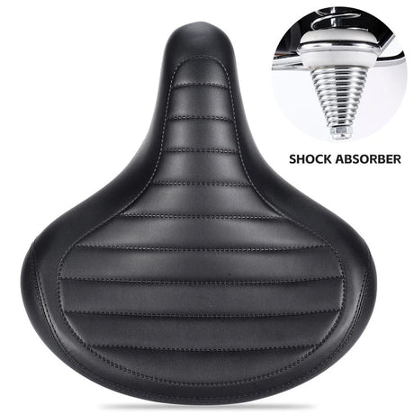 WEST BIKING MTB Spring Saddle Electric Bike Wide Comfortable Shock-Absorbing Bicycle Seat Leather Retro Brown Saddle Soft Beargoods