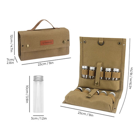 Barbecue Seasoning Storage Bag, Including 10 Bottles, Suitable For Outdoor Camping And Picnics, Seasoning Bottle Storage Bag Beargoods