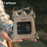 Tiartisan Titanium Outdoor Foldable Wood Stove Hiking Picnic Ultralight Portable Fire Burner Stove Multi-purpose Camping gear Beargoods