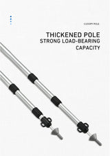 WESTTUNE 2PCS Camping Canopy Pole Aluminum Alloy Telescopic Tent Support Foldable Beach Shelter Awning Pole for Outdoor Beargoods