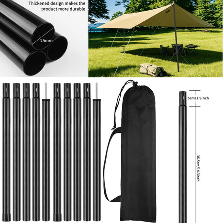 2m Telescopic Tent Poles Set of 2 Lightweight Adjustable Trekking Camping Collapsible Poles for Walking Canopy Hiking Beargoods