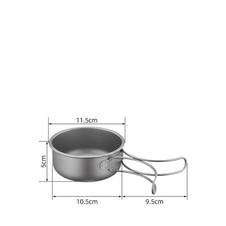 Titanium Outdoor Pot Set Picnic Camping Set Tableware Foldable Lightweight Portable Soup Pot Cooking Pot Set Beargoods