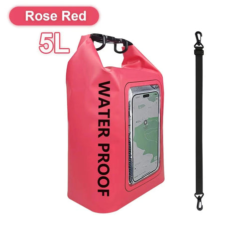 2L/5L PVC Swimming Waterproof Bag,Mobile Phone Waterproof Dry Bag for Trekking Drifting Rafting Surfing Boating Storage Bag Beargoods