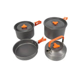  Camping Cookware Set Aluminum Lightweight Portable Outdoor Cooking Kit with Pot Pan Kettle for 2-3 People Travel Supplies Beargoods