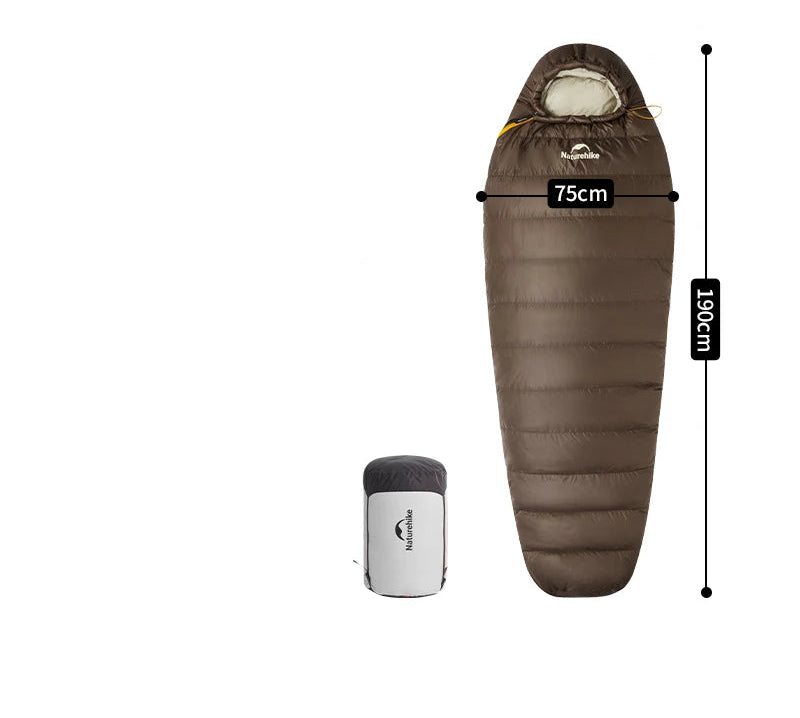 Naturehike Snowbird Camping Duck Down Sleeping Bag Adult Mummy Down Warm Sleeping Bag Ultralight Camping Quilt Sleeping Bags Beargoods