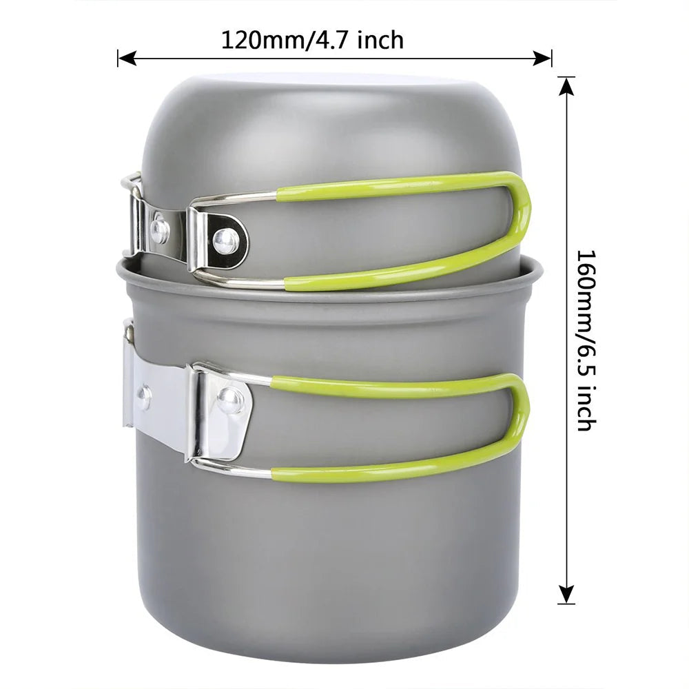 Ultralight Camping Pots Cookware Set Portable Outdoor Cooking  Tableware for Hiking Trekking Picnic Fishing Mountaineering Beargoods