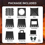 Wood Burning Stove Foldable Firewood Stove Picnic BBQ Grill Stove Heating Cooking for Outdoor Hiking Camping Beargoods