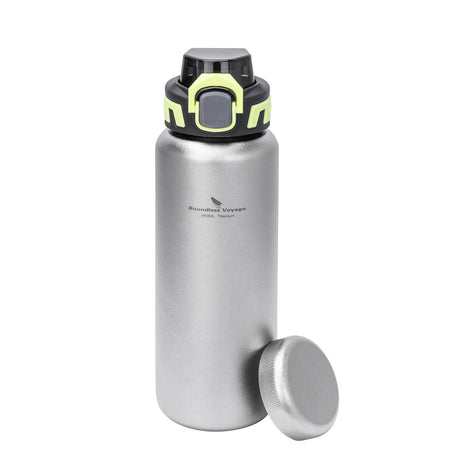 Boundless Voyage Titanium Water Bottle 0.95L Wide Mouth & Leakproof Flask Single Layer Canteen for Backpacking Travel Camp 3018D Beargoods