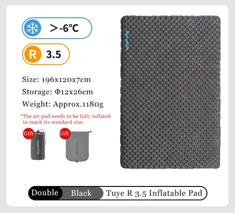 Naturehike Inflatable Camping Mat 3.5 R-Value Lightweight Sleeping Pad 20D Nylon TPU Air Mattress for Hiking Backpacking Beach Beargoods