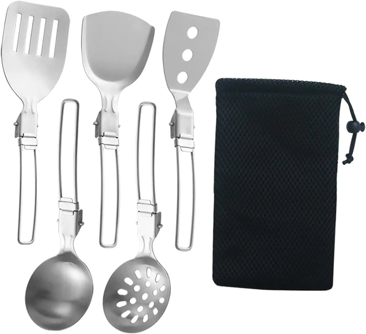 Folding Spatula Spoon Shovel Food Turner Portable 304 StainlessSteel Outdoor Camping BBQ Cooking Tableware Picnic Supplies ﻿ Beargoods