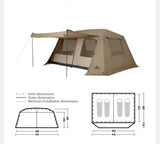 Naturehike 2026 Village 13 Lite Camping Tent 3 4 Person Automatic Tent Outdoor Park Family One Touch Tent Glamping Cabin Tents Beargoods
