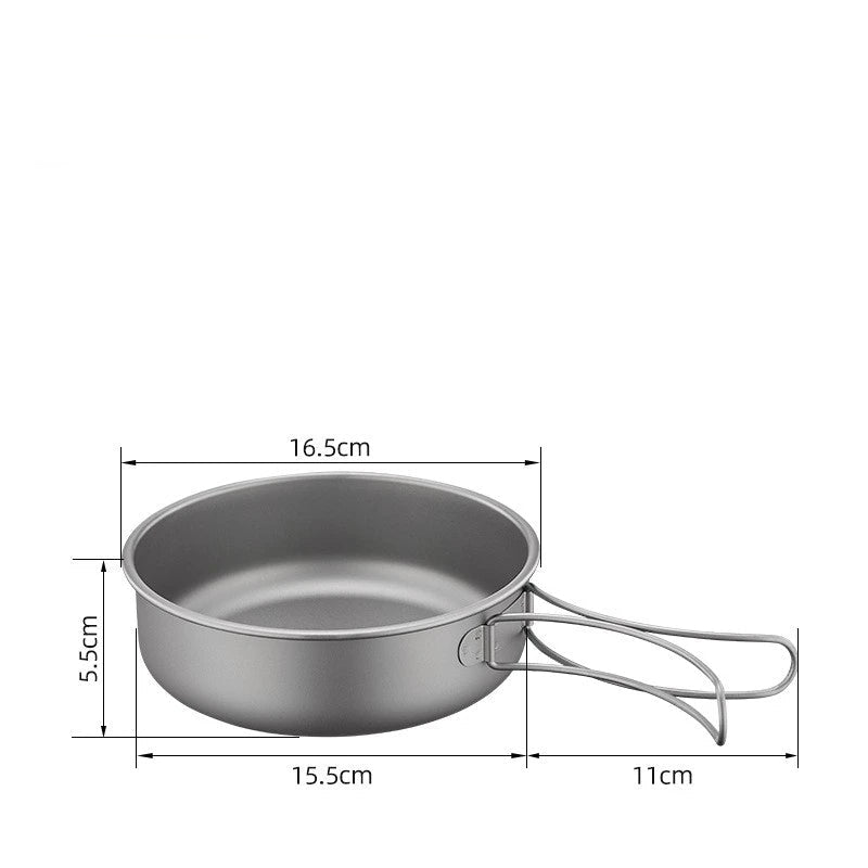 Titanium Outdoor Pot Set Picnic Camping Set Tableware Foldable Lightweight Portable Soup Pot Cooking Pot Set Beargoods