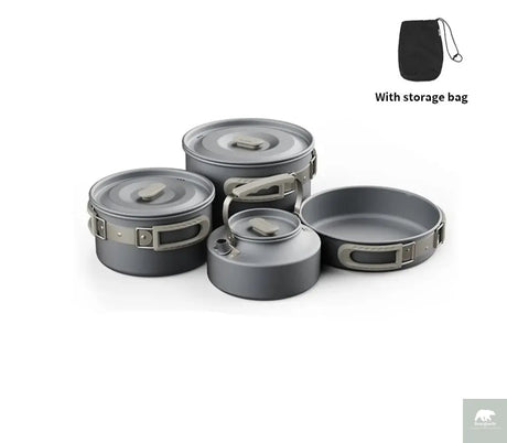 Camping Cookware Kit Frying Pan Portable Kettle Foldable Beargoods
