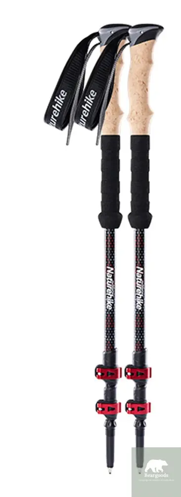 Naturehike Trekking Poles 2pcs Carbon Fiber Collapsible Telescopic Sticks Lightweight Walking Hiking Stick Climbing Stick Beargoods