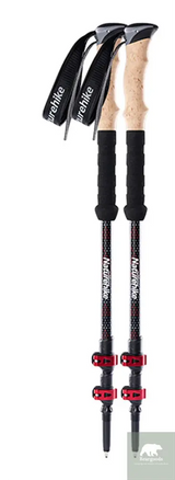 Naturehike Trekking Poles 2pcs Carbon Fiber Collapsible Telescopic Sticks Lightweight Walking Hiking Stick Climbing Stick Beargoods