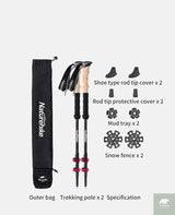 Naturehike Trekking Poles 2pcs Carbon Fiber Collapsible Telescopic Sticks Lightweight Walking Hiking Stick Climbing Stick Beargoods