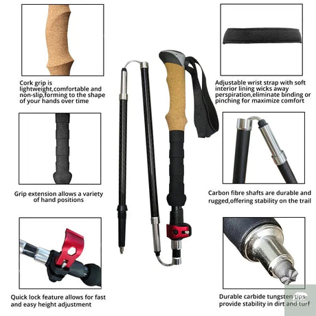 Carbon Fibre Trekking Poles Beargoods