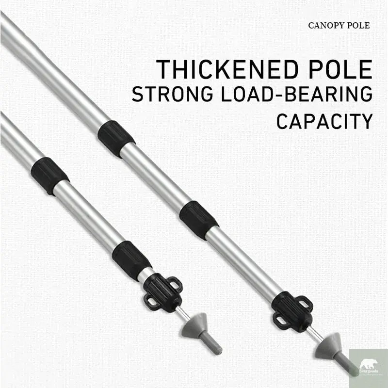 WESTTUNE 2PCS Camping Canopy Pole Aluminum Alloy Telescopic Tent Support Foldable Beach Shelter Awning Pole for Outdoor Beargoods