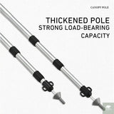 WESTTUNE 2PCS Camping Canopy Pole Aluminum Alloy Telescopic Tent Support Foldable Beach Shelter Awning Pole for Outdoor Beargoods