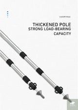 WESTTUNE 2PCS Camping Canopy Pole Aluminum Alloy Telescopic Tent Support Foldable Beach Shelter Awning Pole for Outdoor Beargoods