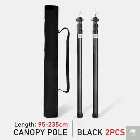 WESTTUNE 2PCS Camping Canopy Pole Aluminum Alloy Telescopic Tent Support Foldable Beach Shelter Awning Pole for Outdoor Beargoods