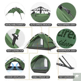 Naturehike One-touch Tent 3-4 Person Travel Family Sun Shelter Portable Automatic Fishing Tent Outdoor Picnic Camping Tent Beargoods