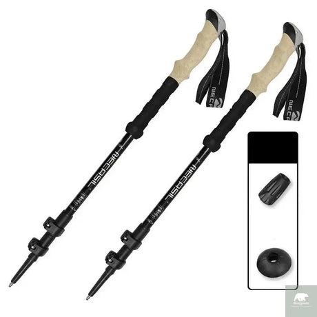 2PCS Trekking Poles Walking Sticks Alpenstock Telescopic Ultralight Premium Adjustable with Quick Lock Hiking Cane Beargoods