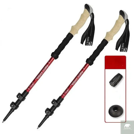 2PCS Trekking Poles Walking Sticks Alpenstock Telescopic Ultralight Premium Adjustable with Quick Lock Hiking Cane Beargoods