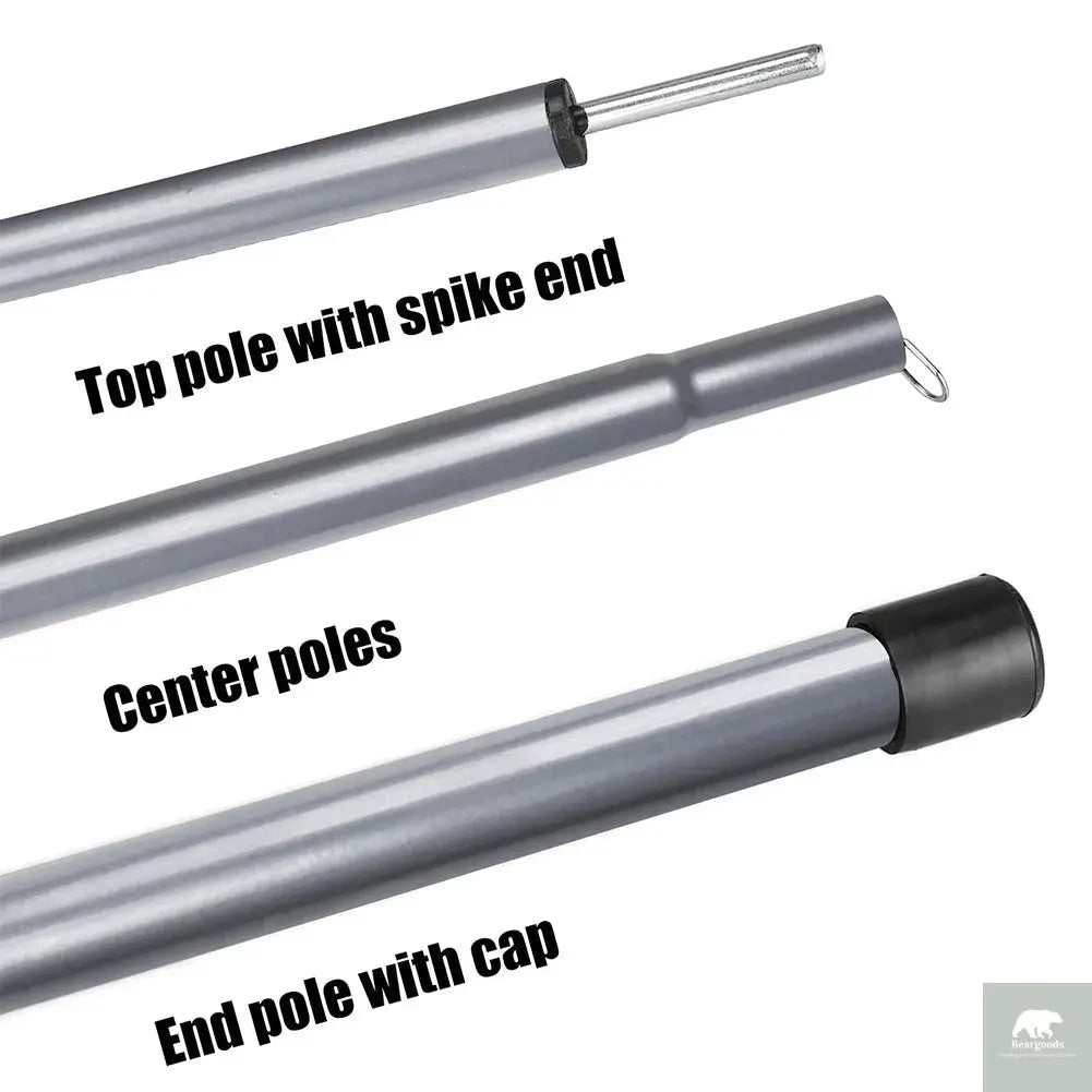 2m Telescopic Tent Poles Set of 2 Lightweight Adjustable Trekking Camping Collapsible Poles for Walking Canopy Hiking Beargoods