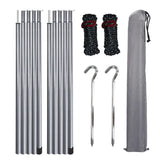 2m Telescopic Tent Poles Set of 2 Lightweight Adjustable Trekking Camping Collapsible Poles for Walking Canopy Hiking Beargoods