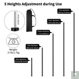 2m Telescopic Tent Poles Set of 2 Lightweight Adjustable Trekking Camping Collapsible Poles for Walking Canopy Hiking Beargoods
