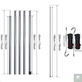 2m Telescopic Tent Poles Set of 2 Lightweight Adjustable Trekking Camping Collapsible Poles for Walking Canopy Hiking Beargoods