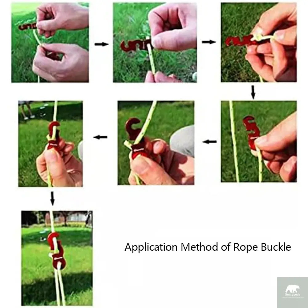 Camping Rope Reflective Outdoor Guy Lines with Aluminum Guyline Adjuster Tensioners Tent Tie Downs for Hiking Backpacking Tarp Beargoods