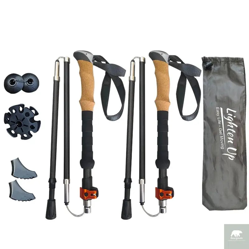 2Pcs Carbon Fibre/Aluminium Alloy Trekking Poles Beargoods