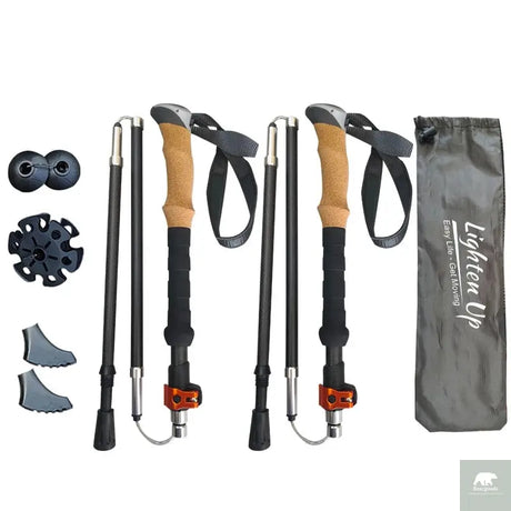 2Pcs Carbon Fibre/Aluminium Alloy Trekking Poles Beargoods