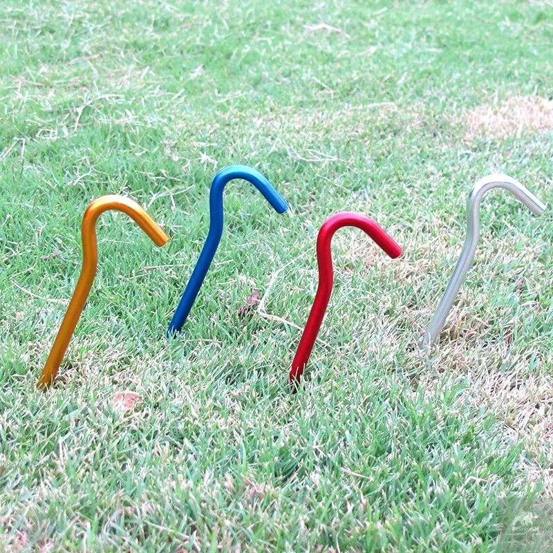Aluminium Alloy Tent Pegs With Hooks 10pcs Beargoods