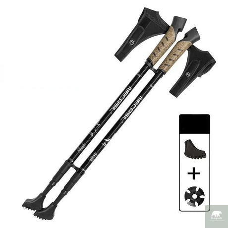 2PCS Nordic Walking Poles Telescopic Aluminium Alloy Beargoods