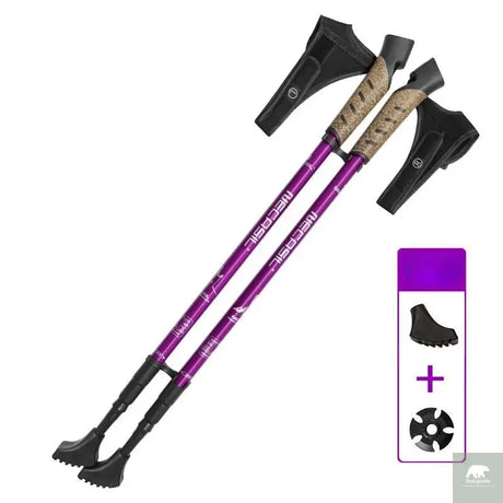 2PCS Nordic Walking Poles Telescopic Aluminium Alloy Beargoods