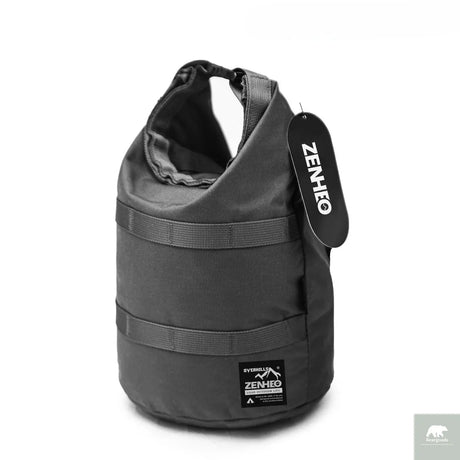 500D Nylon Round Bottom Roll Top Storage Bag Outdoor Camping Cookware Pot Carrier Picnic Lunch Box Organizer Hiking Gear Pouch Beargoods