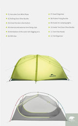 Naturehike Star River EXT Hiking Tent 2 People Ultralight Waterproof Tents Outdoor Camping Portable Lightweight Sun Shelter Beargoods