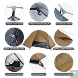 Naturehike Cycling Tent 1 Person Ultralight Backpacking Tent Double Layer Fishing Beach Tent Outdoor Travel Hiking Camping Tent Beargoods