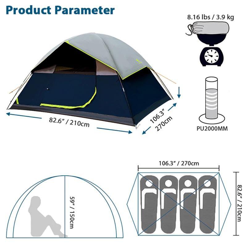 4 Person Camping Tent - Beargoods 4 Person Camping Tent Beargoods.co.uk  139.99 Beargoods