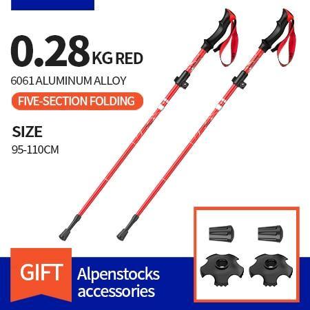 2 Piece Ultralight Trekking Poles Foldable - Beargoods 41.99